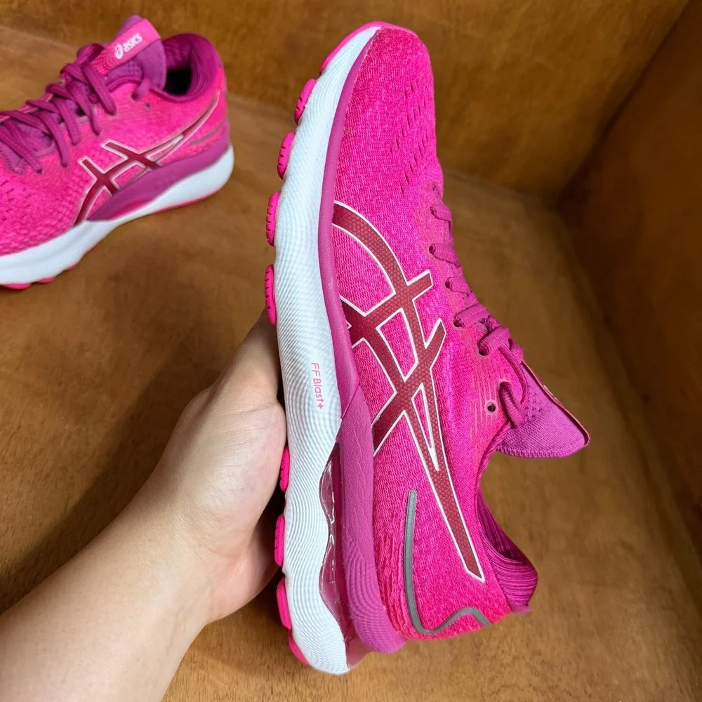 ASICS Gel-Nimbus 24 Running Shoes Womens Sz 9 Hot Pink Athletic Sneakers 101B201